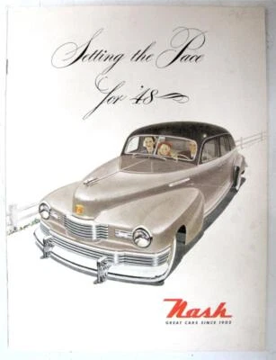 Folheto de vendas de carros NASH Range 1948 #NM-200 600 series Ambassador Deluxe ++ - Imagem 1 de 4