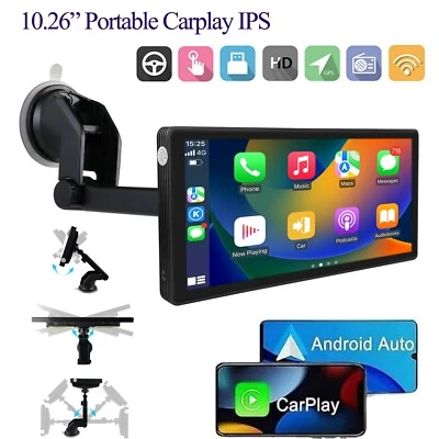 Wireless Carplay 10.26 In Portable Car Stereo Android Auto GPS Navi Radio BT AUX - Image 1 of 4