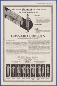 Vintage 1919 GOSSARD CORSETS Front Laced Women's Fashion Ephemera Print Ad - Picture 1 of 1