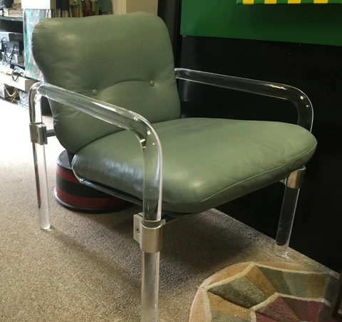 Authentic Jeff Messerschmitt Pipeline II Chair Lucite Leather Signed MCM Cover