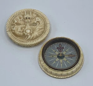 S. Emory, Salem *ORIGINAL* Ornate Dragon Carved & Encased 1800’s Antique Compass - Picture 1 of 24