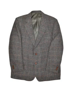 Daks Blazer Mens 44 Wool Tweed Check Plaid Jacket Sport Coat London NY - Picture 1 of 10