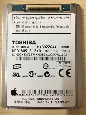 NEW1.8" MK8022GAA HDD1805 5MM ZIF Hard Disk Drive 80gb For iPod Classic 6TH gen* - Image 1 of 2