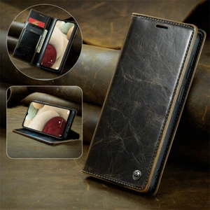 Retro Leather Flip Wallet Case For Samsung S22 S21 Ultra S23 S9+ Magnetic Cover - Picture 1 of 17
