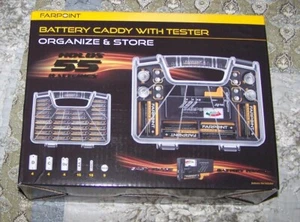 NIB Farpoint 2-Sided Battery Caddy w/ Tester (Holds 55 Batteries) #FLBC55012 NEW - Picture 1 of 7