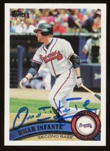 2011 Topps OMAR INFANTE Signed Card autograph AUTO BRAVES TIGERS ROYALS