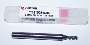 3.00mm (.1181") CARBIDE END MILL 3 FLUTE RADIUS COATED KYOCERA T1181O354CR4 - Picture 1 of 2