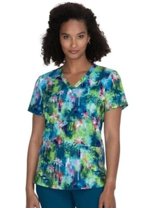 Koi Scrubs #1079 V-Neck Print Scrub Top in "Palm Oasis" Size S - Picture 1 of 4