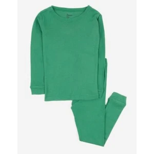 Leveret Solid Green Classic Cotton Pajamas For 6 Year Olds - Picture 1 of 4