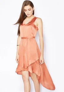 NEW DOROTHY PERKINS TERRACOTTA ORANGE SILKY DRESS SIZE US 10 / UK 14  - Bild 1 von 4