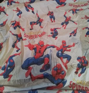 Pottery Barn Twin Fitted Sheet Kids Blue Red Spider-Man Superhero Cotton - Picture 1 of 12