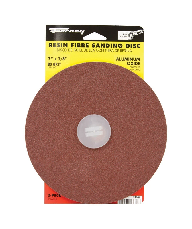 Forney  7 in. Aluminum Oxide  Adhesive  Sanding Disc  80 Grit 3 pk - Image 1 of 1
