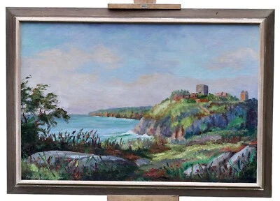 Charley Bendtsen – Küstenlandschaft mit Ruinen – Öl auf Leinwand – signiert - Bild 1 von 4