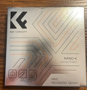 K&F Concept ND100000 Solid Neutral Density Filter For Eclipse Solar 16.6-Stops - Picture 1 of 3