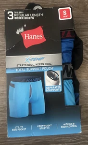Calzoncillos boxer Hanes X-Temp Total Support azul gris para hombre 3 pares talla pequeña 28-30 - Imagen 1 de 3
