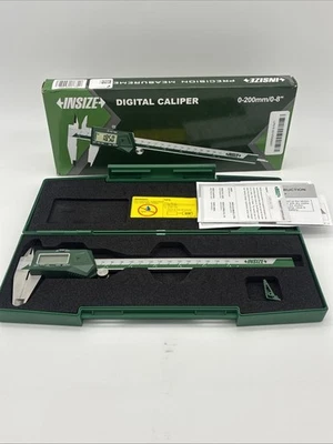 AS-IS 1108-200 Insize 0-8” Digital Caliper (0-200mm) In Box W/Case MM33 - Image 1 of 4