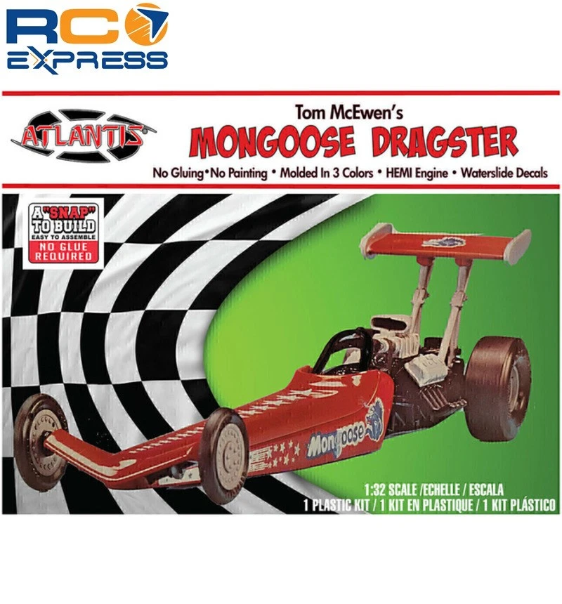 Atlantis Models Snap Tom Mcewen Rail Dragster 1:32 Plastic Model Kit AANH1120 - Image 1 of 1
