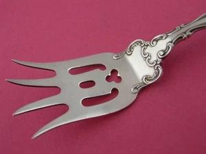 Rare Sterling Silver GORHAM Beef Serving Fork STRASBOURG 1897 w/ scroll edge - Picture 1 of 6