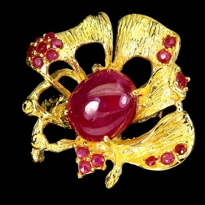 925 Sterling Silver Ring Oval Ruby 12x10mm Natural Gemstone Jewelry Size 7 - Image 1 of 4