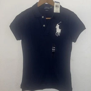 Polo Ralph Lauren Polo blaues Damen Skinny Fit Big Pony Hemd X-small - Bild 1 von 4