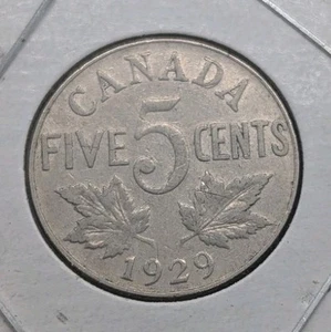 Canada Nickel 5 Cents 1929 - Circulated - Shipping Low Cost - Bild 1 von 2