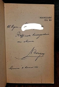 Bergese MANGIARE DA RE Feltrinelli 1969 DEDICA AUTOGRAFO - Foto 1 di 6