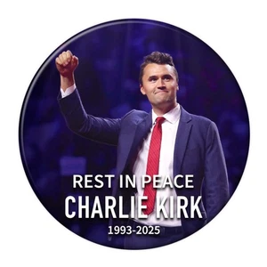 Remembering Charlie Kirk Memorial Button - Picture 1 of 21