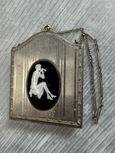 Muñequera camafeo DFB Briggs antigua compacta 1926 tocador Art Deco - Imagen 1 de 24