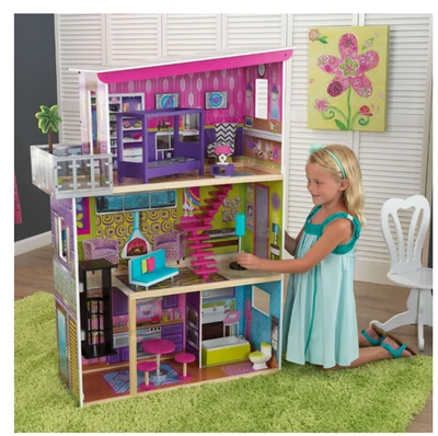 KidKraft Super Model Wooden Dollhouse with Elevator & 11 Accessories 50 inch - Image 1 of 4