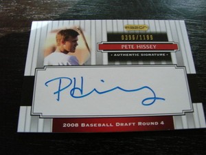 2008 Razor Pete Hissey Autograph / Signed Card (B101) # 396 of # 1199