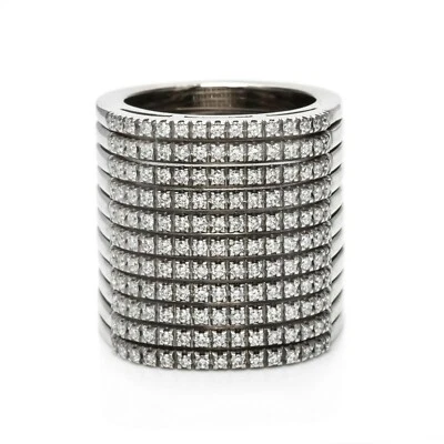 Impresionante banda de circonita cúbica de 1,30 quilates de corte brillante redondo de plata 925 sólida de 166 quilates Foto 1 de 3