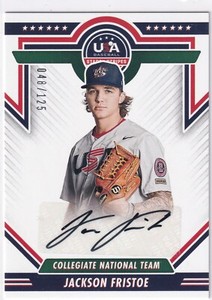 Jackson Fristoe 2022 Panini Stars & Stripes USA Black Auto CNTS-JF, 048/125 ZZZ