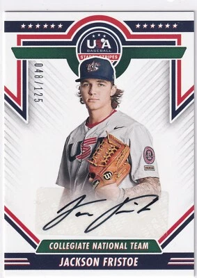 Jackson Fristoe 2022 Panini Stars & Stripes USA Black Auto CNTS-JF, 048/125 ZZZ - Image 1 of 2