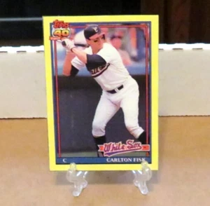 Carlton Fisk Chicago White Sox 1991 Topps Box Card Lettera F - Foto 1 di 1