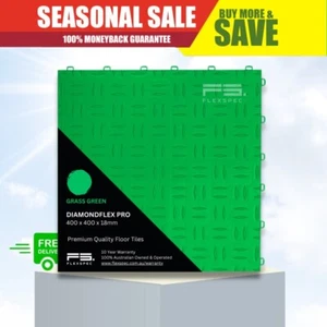 DIAMONDFLEX PRO™ Garage Floor Tiles - Grass Green - 400x400x18mm - Picture 1 of 3
