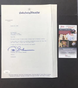 Texas Schramm - NFL Executive, Dallas Cowboys - Signed Letter JSA CERTIFIED - Picture 1 of 7