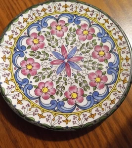 Vintage "MG Ceramicas Spain" Hand Painted Floral Collectors Plate - 5 5/8 inch - Picture 1 of 7