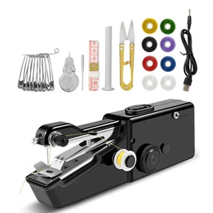 Handheld Mini Sewing Machine Stitch Electric Compact Tool w/ Accessories Kit - Picture 1 of 15