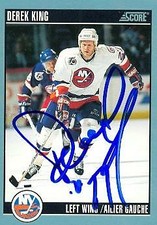 Derek King autographed Hockey Card (New York Islanders) 1992 Score Silver #255