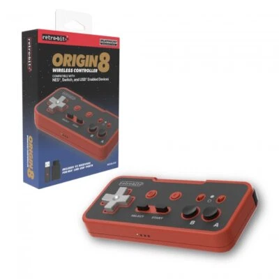 Retro-Bit Origin8 2.4 GHz Wireless Controller for Nintendo NES/Switch/PC -  Red - Image 1 of 4