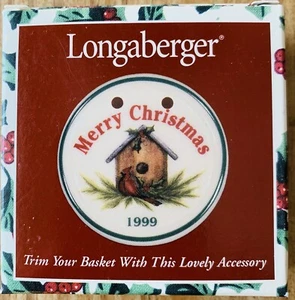LONGABERGER 1999 CHRISTMAS TIE-ON CERAMIC NEW IN BOX - Picture 1 of 4