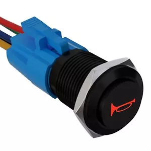 APIELE 19mm 12V Momentary Speaker Horn Push Button Toggle Switch 3/4" Mounting - Picture 1 of 7