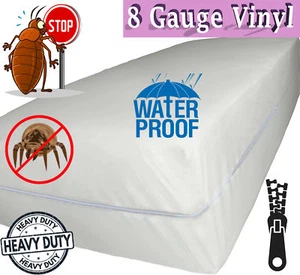 Venice® Superior Heavy 8 Gauge Vinyl Zippered Mattress Cover Water Bed-Bug Proof