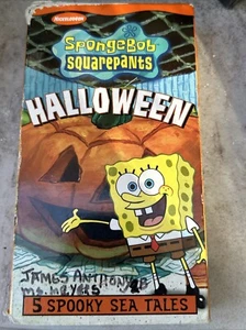 SpongeBob Squarepants Halloween VHS 5 Spooky Sea Tales Nickelodeon 2002 Tested - Picture 1 of 3
