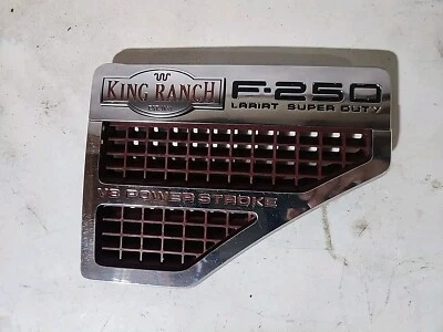08-10 Ford F250 super duty king ranch RH Right side fender emblem 2008 2010 09 - Image 1 of 4