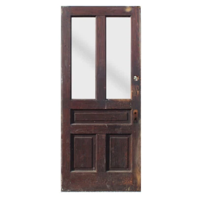 "Puerta de granja rescatada 35"" castaño, NED2418" Foto 1 de 4