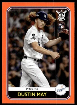 2020 Topps Big League ORANGE Dustin May Rookie Los Angeles Dodgers #60 R40 - Image 1 of 2