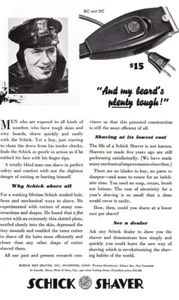 1937 Schick Shaver: My Beards Plenty Tough, Police Officer Vintage Print Ad - Picture 1 of 1