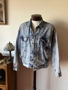 Vtg Levis Buffalo Plaid Flannel Lined Blue Jean Truckers Jacket 70417-0819 S - L - Picture 1 of 18
