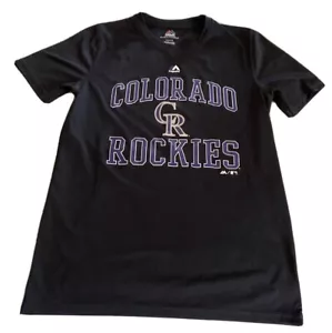 Camisa Majestic Colorado Rockies Béisbol Niños Cool Base Negra Mangas Cortas 14-16 - Imagen 1 de 8